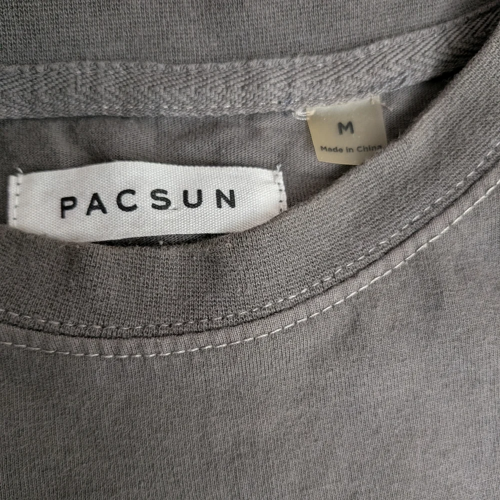 PacSun Men's Charcoal Gray Long Sleeve Graphic Tee Hyper Movement Streetwear M